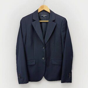 Brooks Brothers Womens 100% Wool Navy Blazer Jacket Sz 12 Classic Fit Office